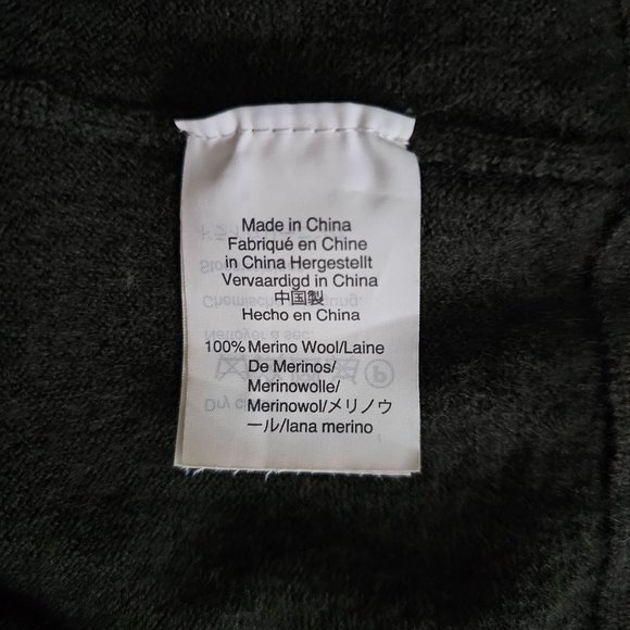 J. Crew Gray 100% Merino Wool Quarter Zip Long Sleeve Pullover Sweater Sz Large - Picture 10 of 12